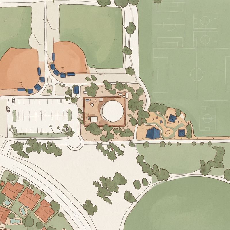 Illustrated map of Pima Playground