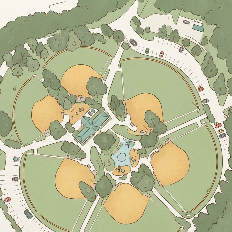 Illustrated map of Pinckneyville Park
