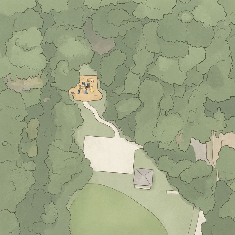 Illustrated map of Pine Circle Park