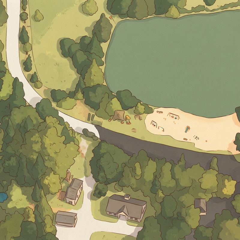 Illustrated map of Pine Lake Playground