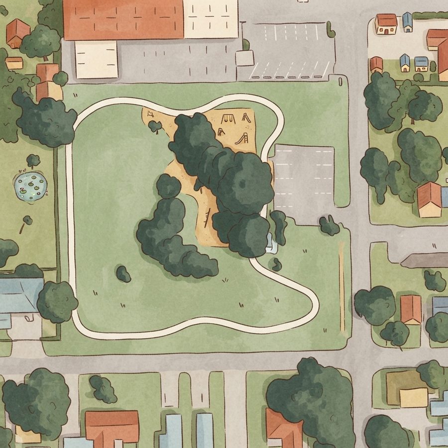 Illustrated map of Pine Park