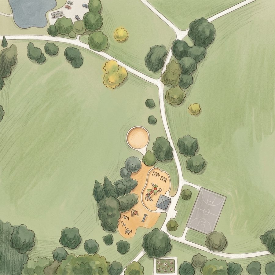 Illustrated map of Pinehurst Park