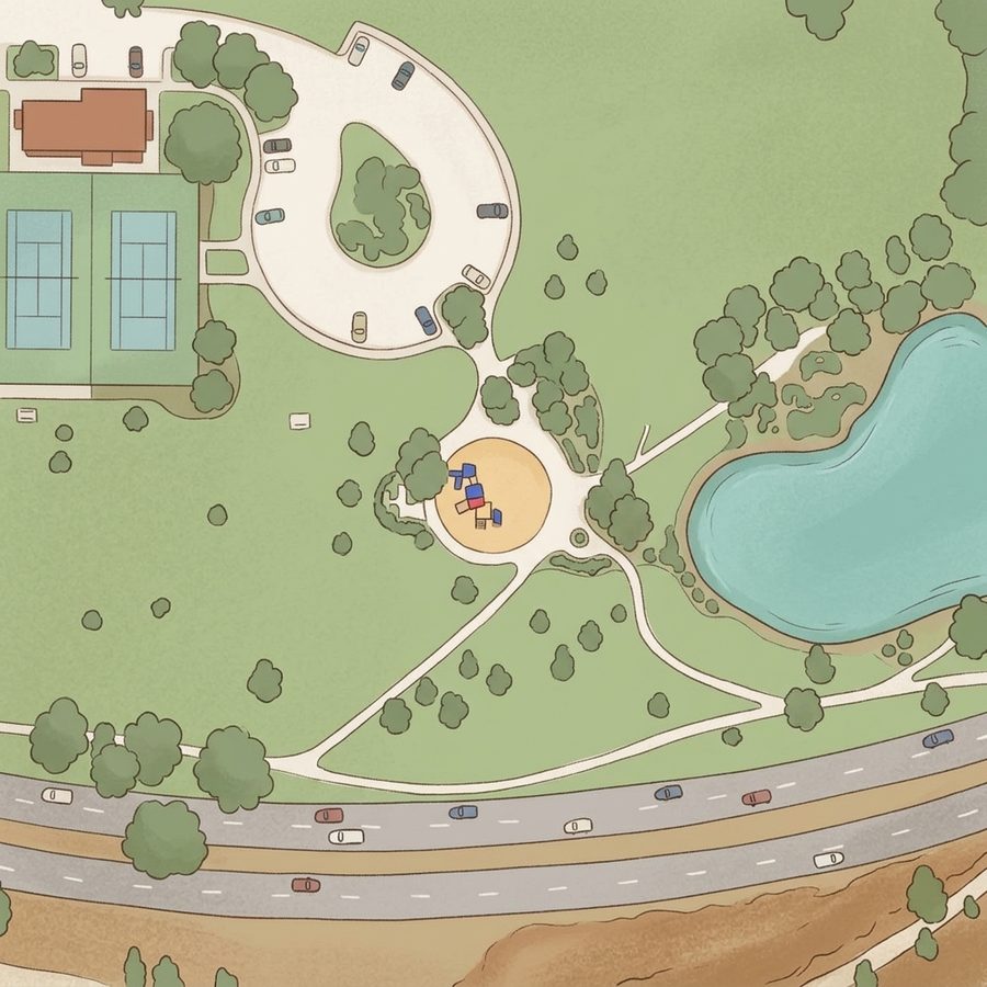 Illustrated map of Piney Creek East Park