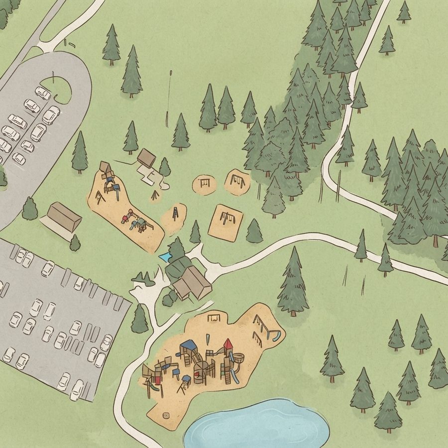 Illustrated map of Pinkerton Park