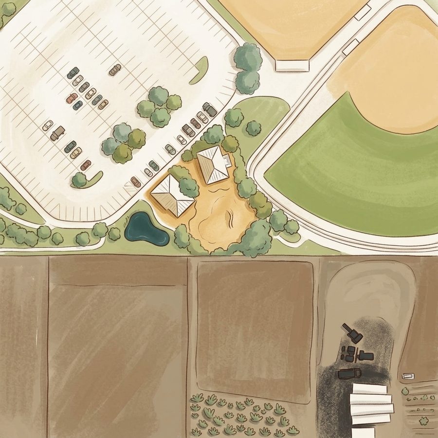 Illustrated map of Pioneer Park