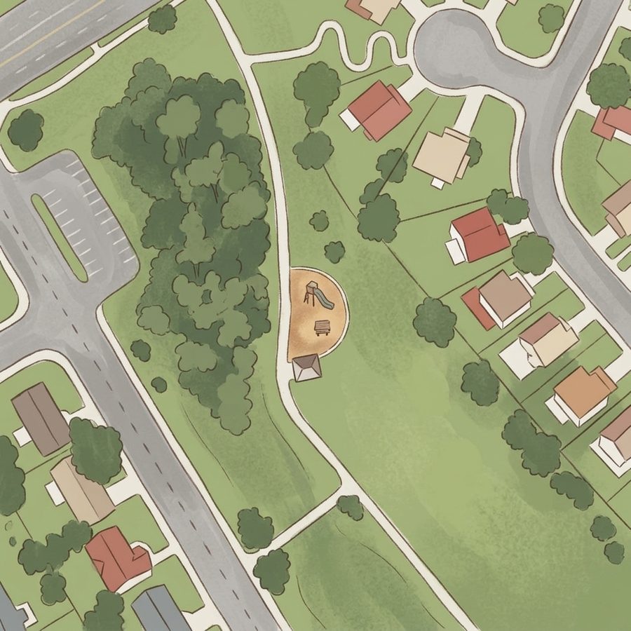 Illustrated map of Pioneer Park