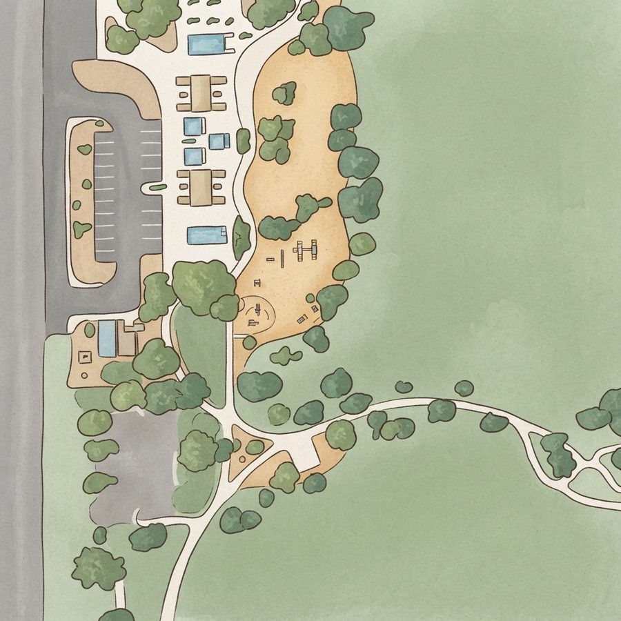 Illustrated map of Pioneer Park