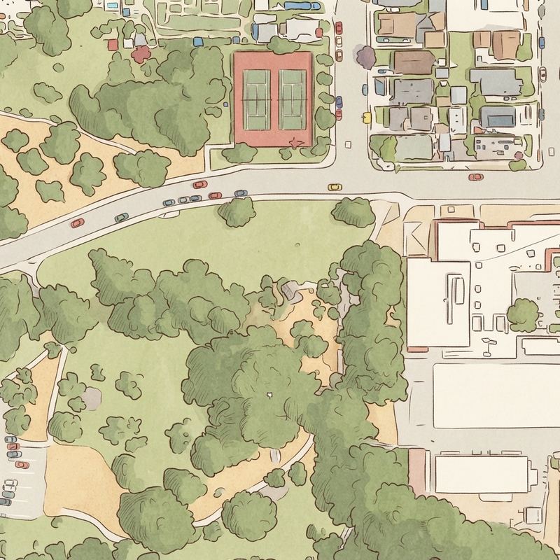 Illustrated map of Pioneer Park