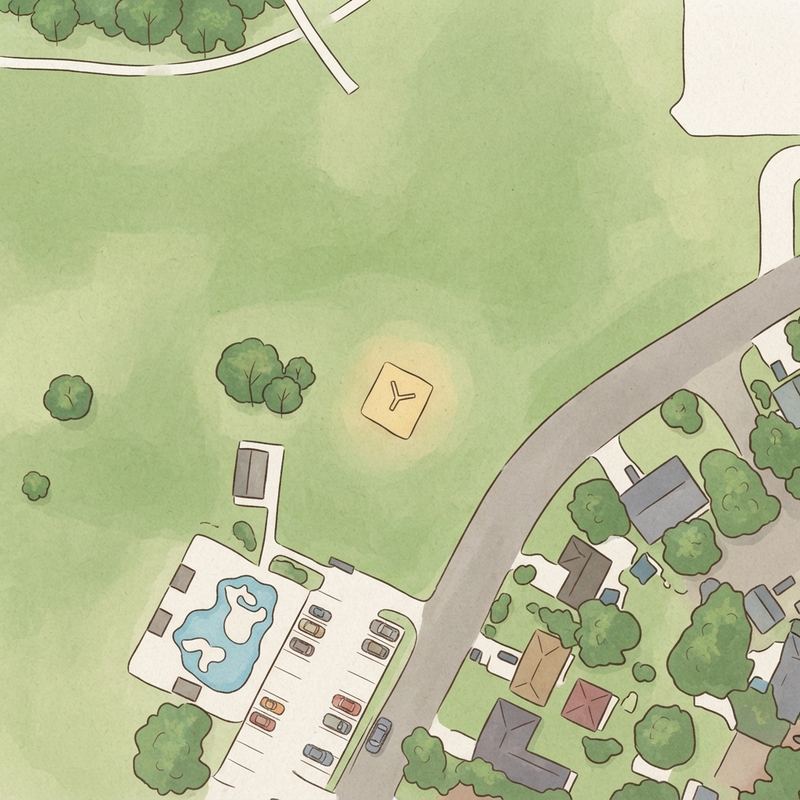 Illustrated map of Pirate Cove Splash Pad