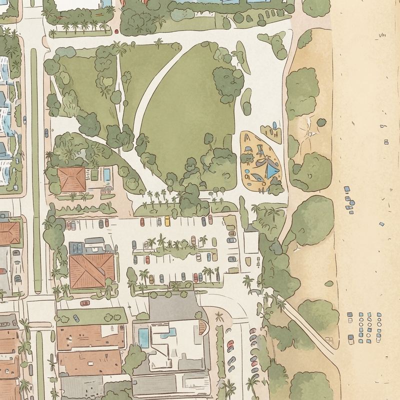 Illustrated map of Pirate Park