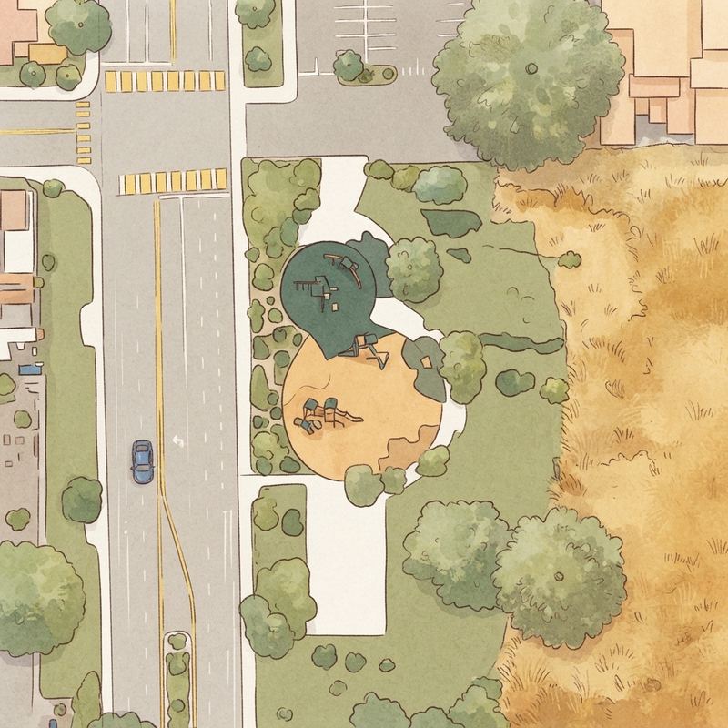 Illustrated map of Pirate Park Murphy Canyon