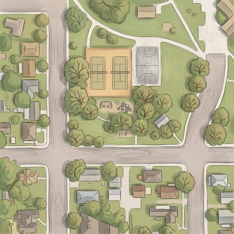 Illustrated map of Pirates Park