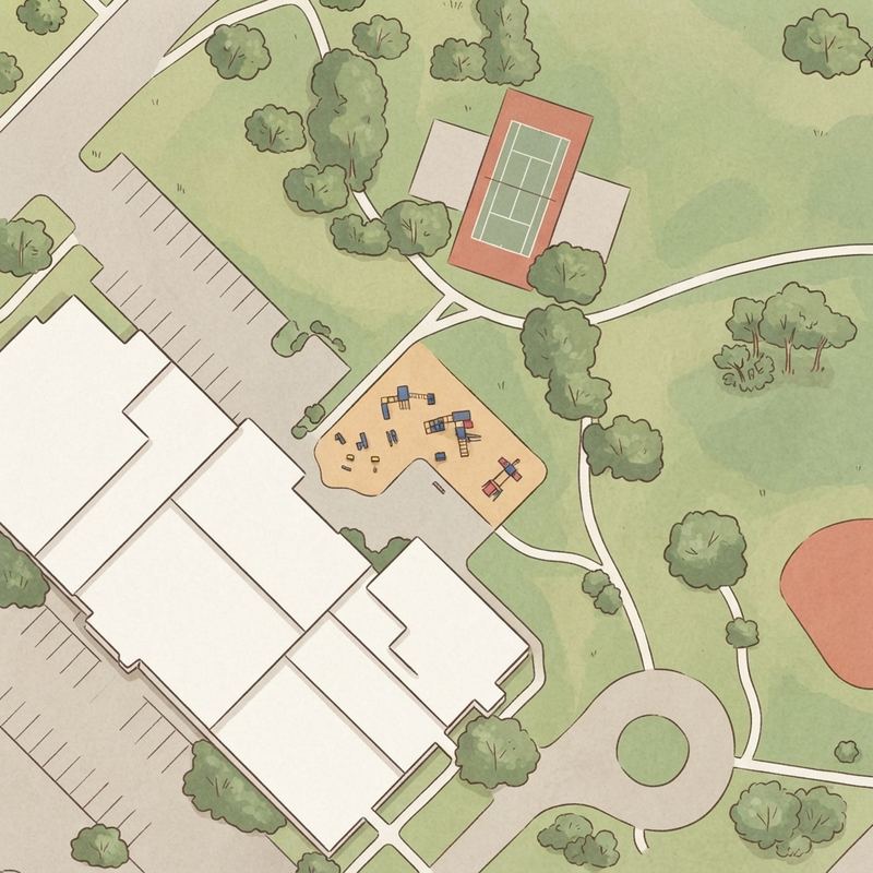 Illustrated map of Pirrung School Park