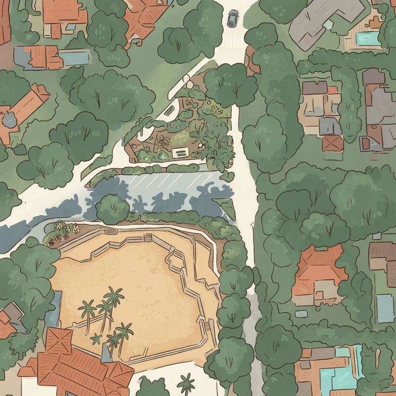 Illustrated map of Piscina