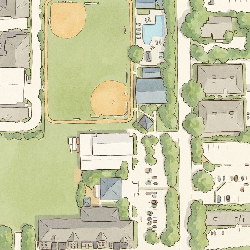 Illustrated map of Piscina para niños