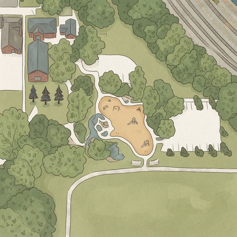 Illustrated map of Pittman Park
