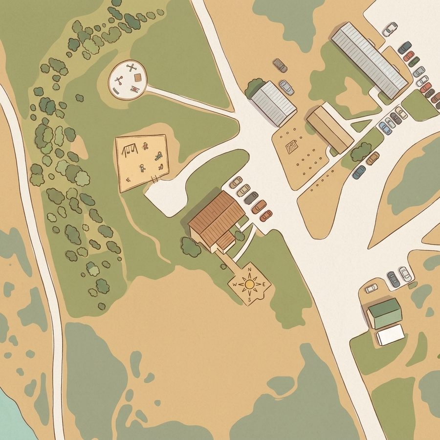 Illustrated map of Plains Conservation Center (Visitor Center)