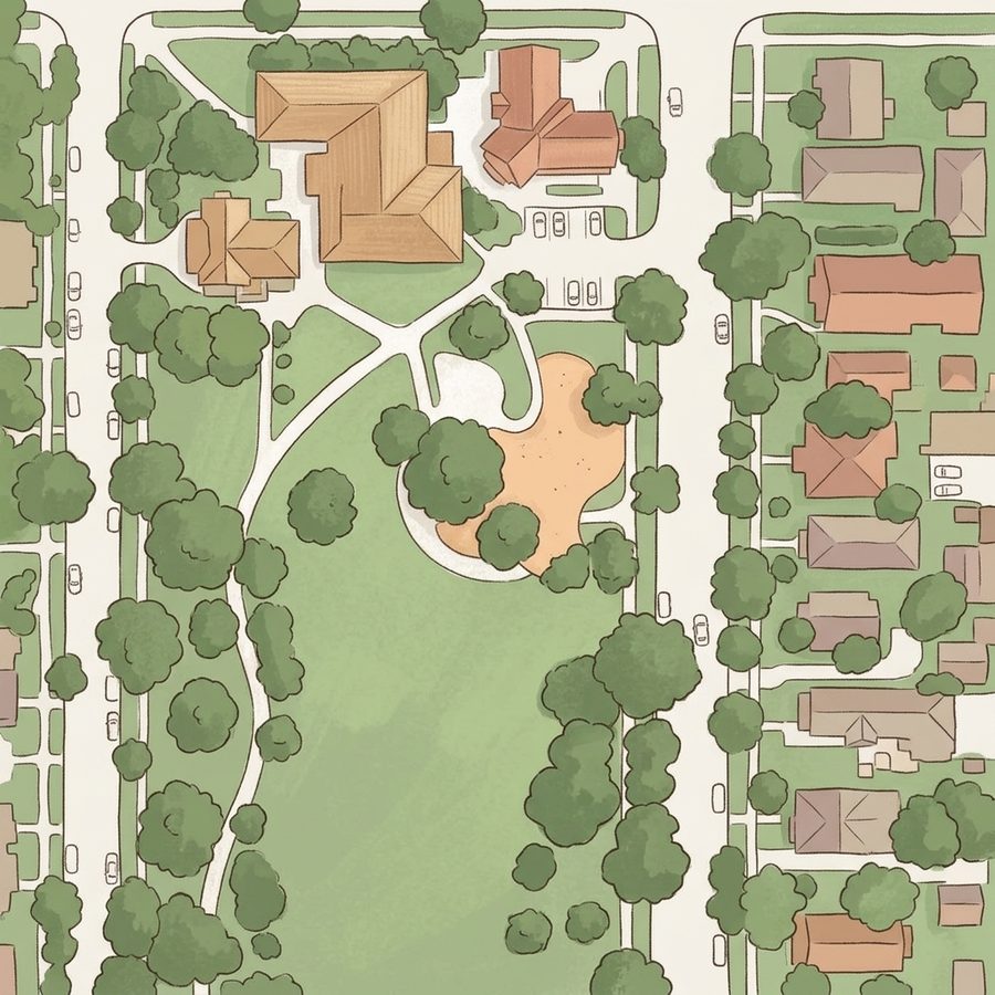 Illustrated map of Platt Park