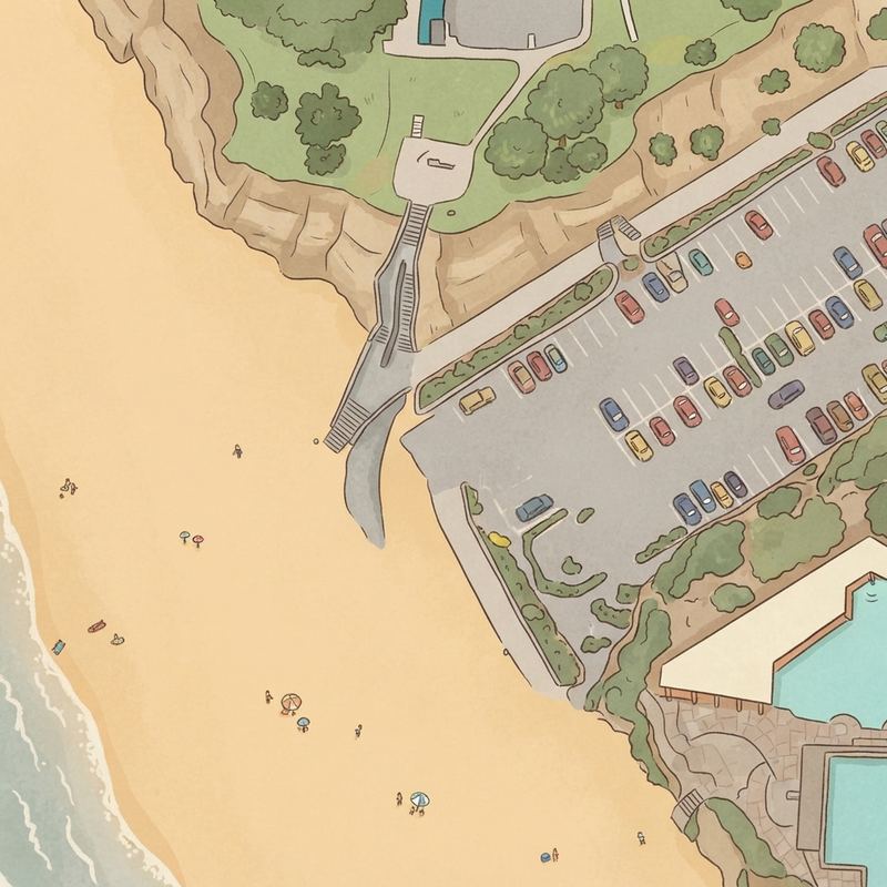 Illustrated map of Playa la joya