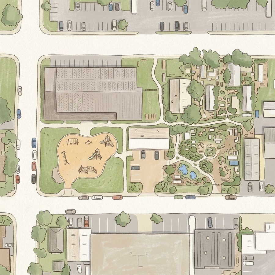 Illustrated map of Playco Park Builders Inc
