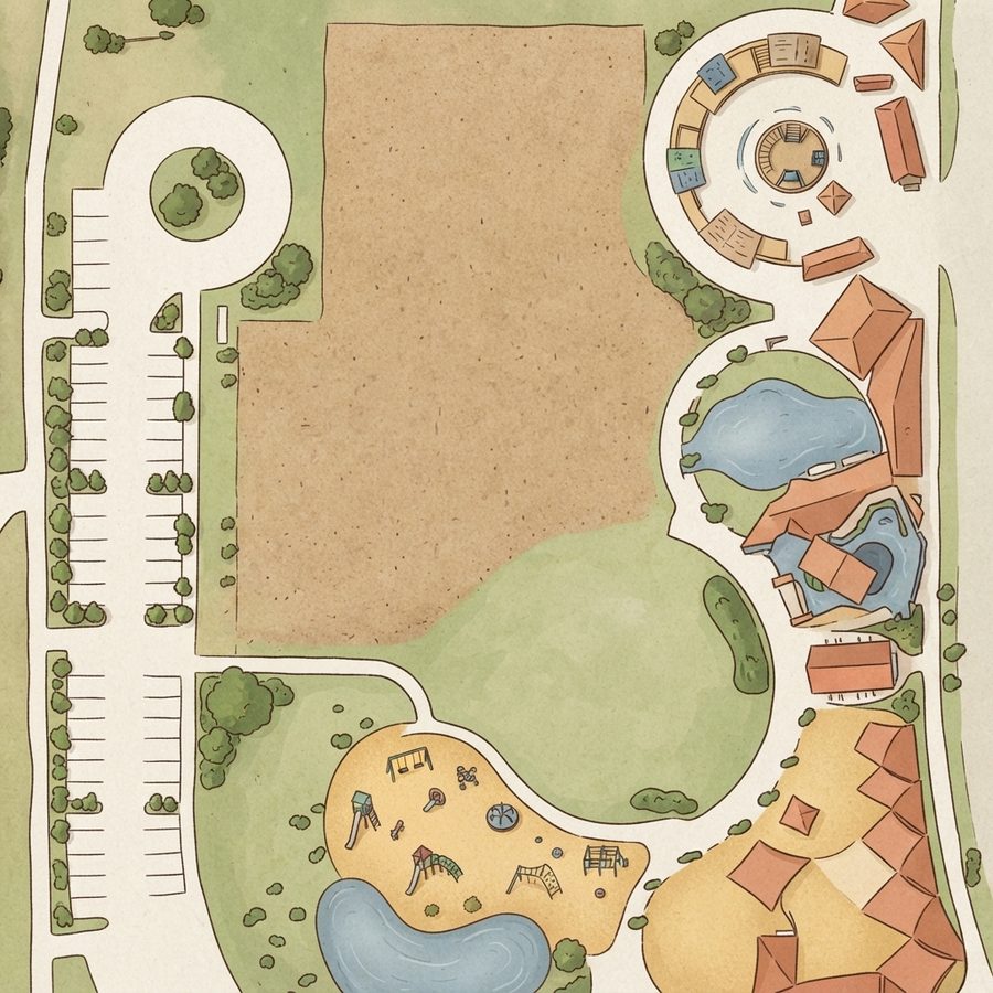 Illustrated map of PlayGrand Adventures