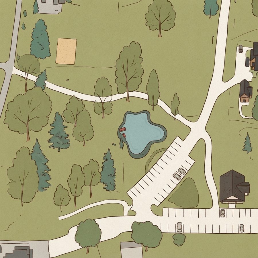 Illustrated map of Playground - AKA 'Red park'