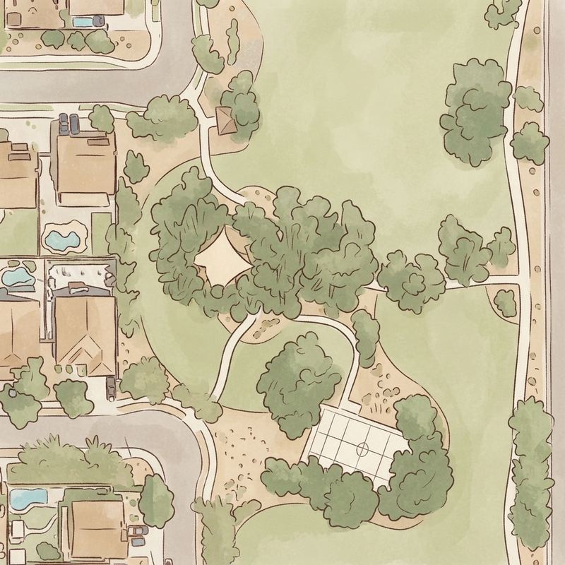 Illustrated map of Playground and Park