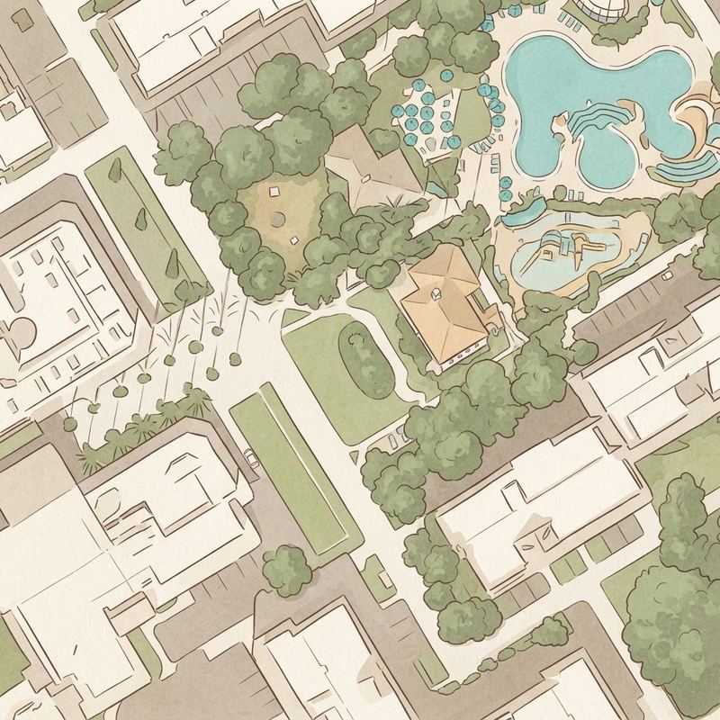 Illustrated map of Playground at Disney’s Port Orleans Resort – French Quarter
