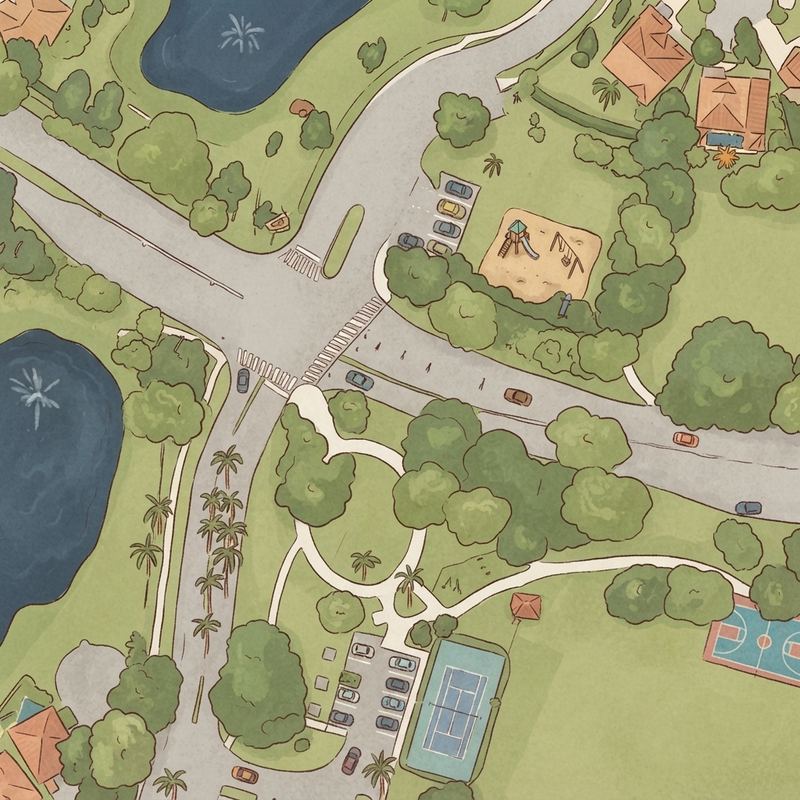 Illustrated map of Playground at Hungtinton Park South