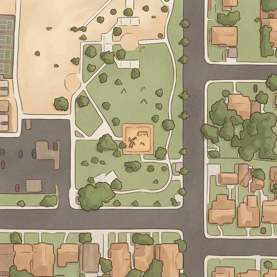 Illustrated map of Playground at Pittman-Sullivan Park