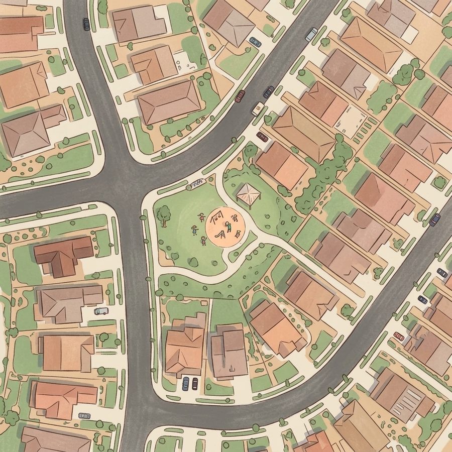 Illustrated map of Playground at Prospect and Miners