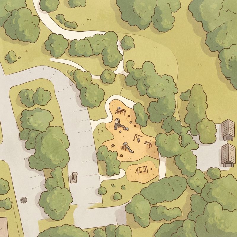 Illustrated map of Playground at Rickel Park