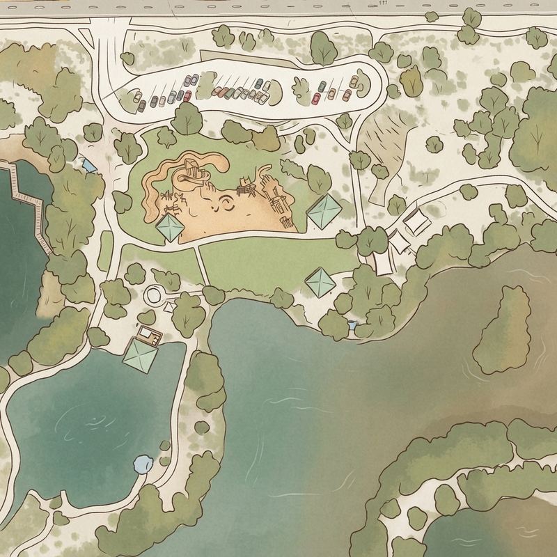 Illustrated map of Playground at Riparian Preserve