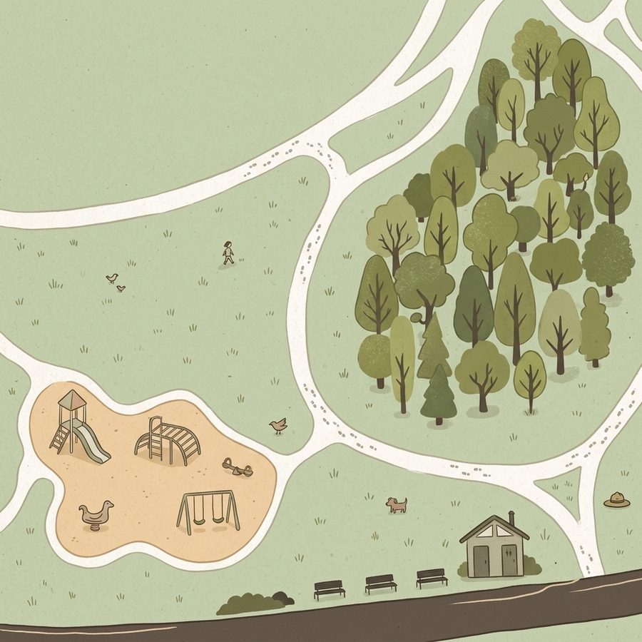 Illustrated map of Playground at the Lighthouse