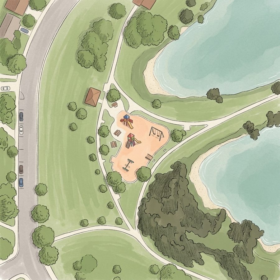 Illustrated map of Playground at Viele Park
