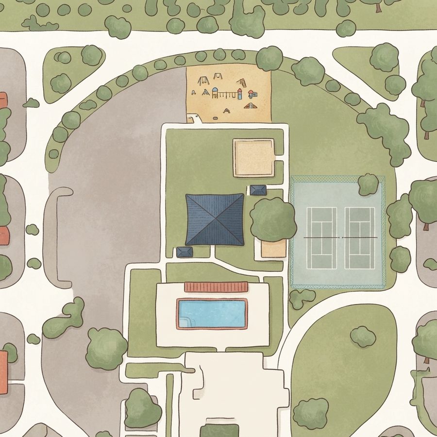Illustrated map of playground