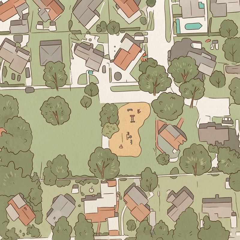 Illustrated map of Playground Gladeview Park
