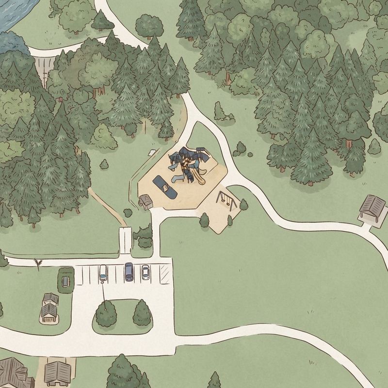 Illustrated map of Playground Ives Park