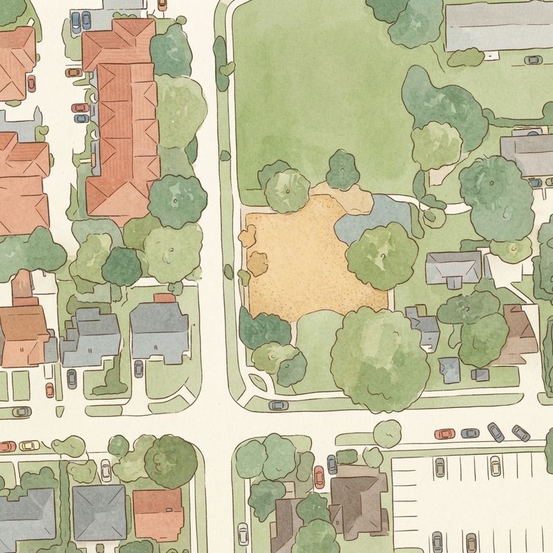 Illustrated map of Playground North Shorecrest Park