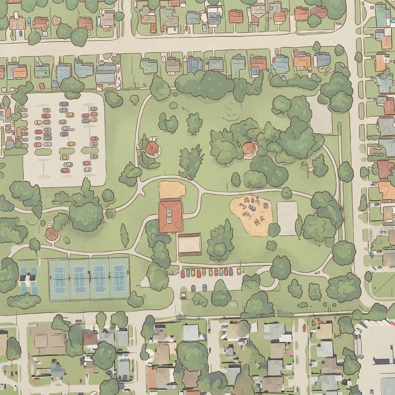 Illustrated map of Playground West little river