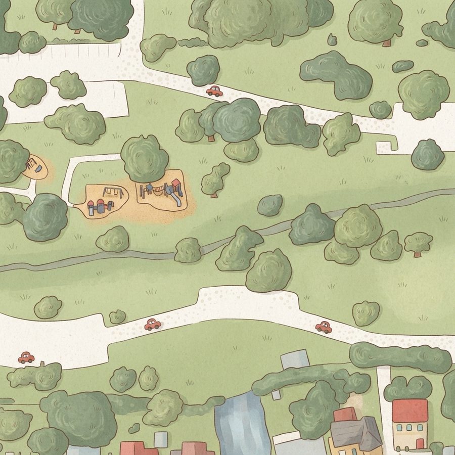 Illustrated map of Pletz County Park