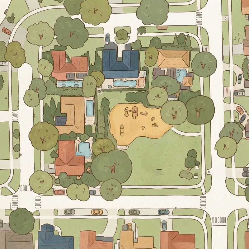 Illustrated map of Poinciana Park