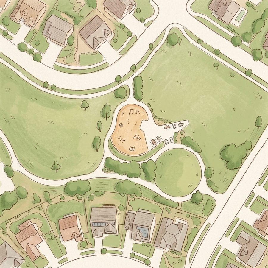 Illustrated map of Polk Park