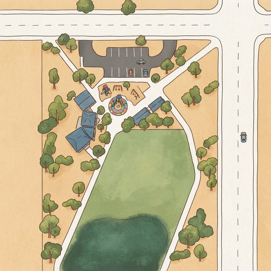 Illustrated map of Polly Gonzalez Park