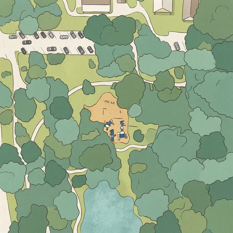 Illustrated map of Poncey-Highland Playground