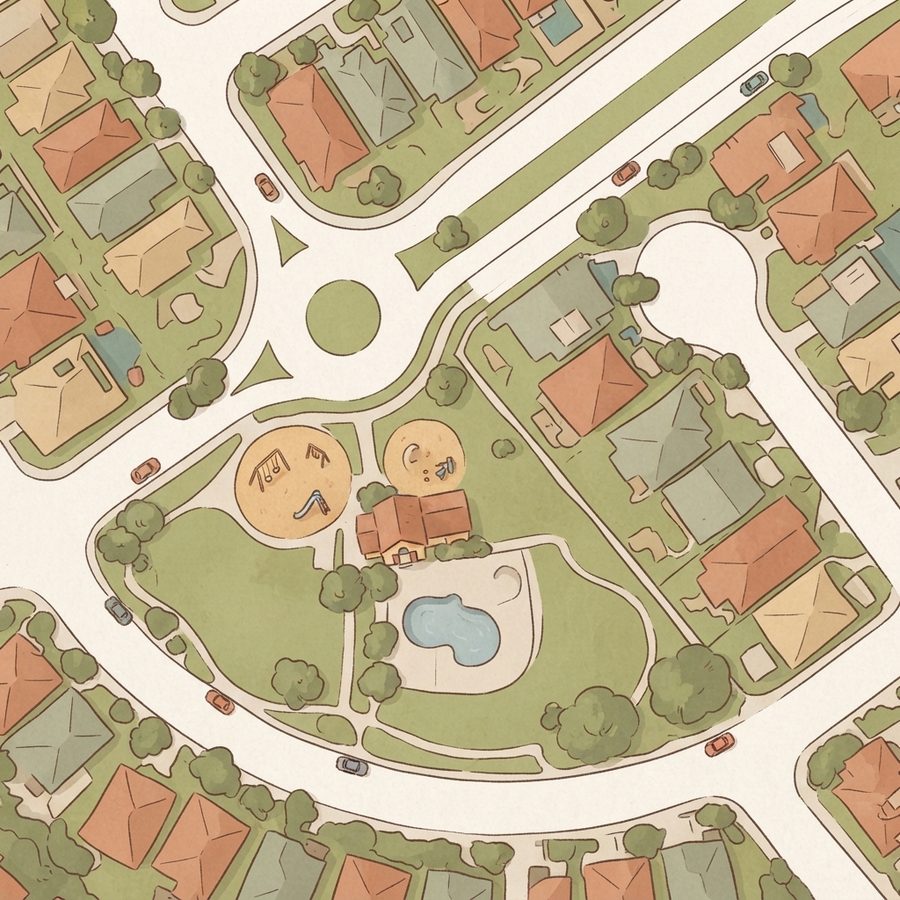 Illustrated map of Pool at Mesa