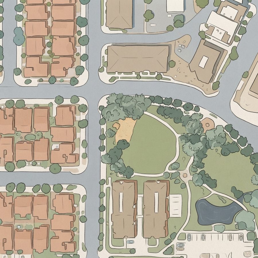 Illustrated map of Pop Squires Park