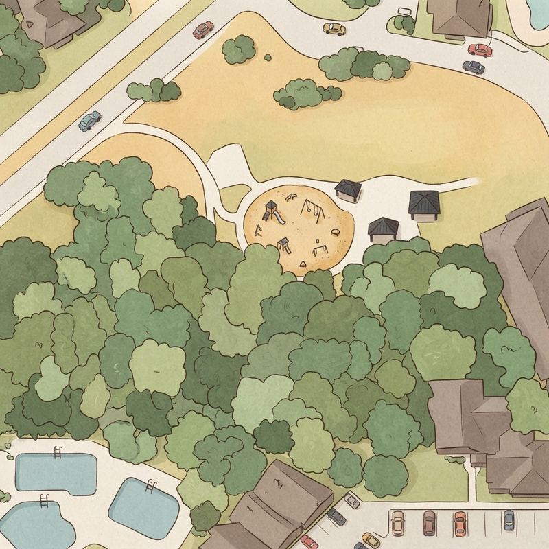 Illustrated map of Post Oak Village Park