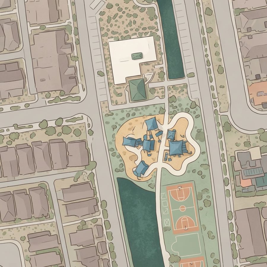 Illustrated map of Potenza Park
