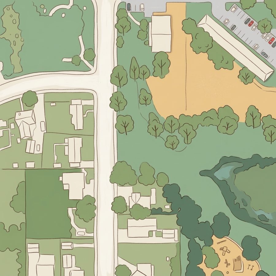 Illustrated map of Powers Park